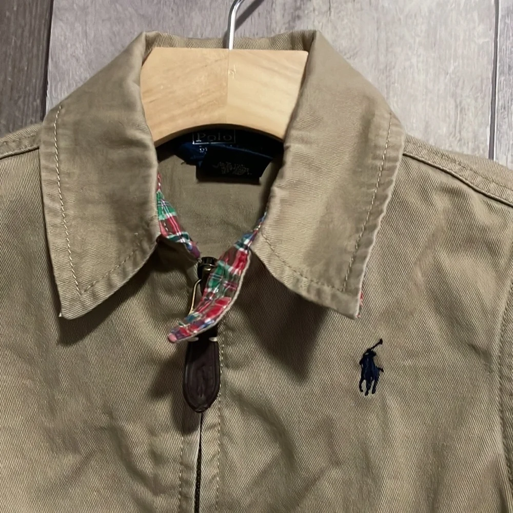 Ralph Lauren boys polo khaki Front zip jacket size 3 EXCELLENT CONDITION